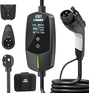 EVDANCE Level 2 EV Charger 40Amp, 240V 9.6KW Portable Electric Vehicle Charging Stations w