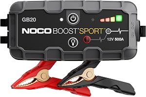 NOCO Boost GB20: 500A UltraSafe Jump Starter – 12V Lithium Battery Booster Pack, Portable 