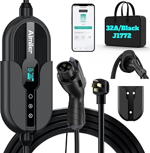 AIMILER Level 2 Electric Vehicle (EV) Charger(WIFI APP/Plug-play), 32A, 25ft Cable ETL Cer