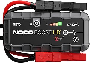 NOCO Boost GB70: 2000A UltraSafe Jump Starter – 12V Lithium Battery Booster Pack, Portable