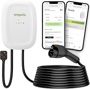 EMPORIA Level 2 EV Charger w/ J1772 Connector — 48 Amp, 240V WiFi Enabled Electric Vehicle